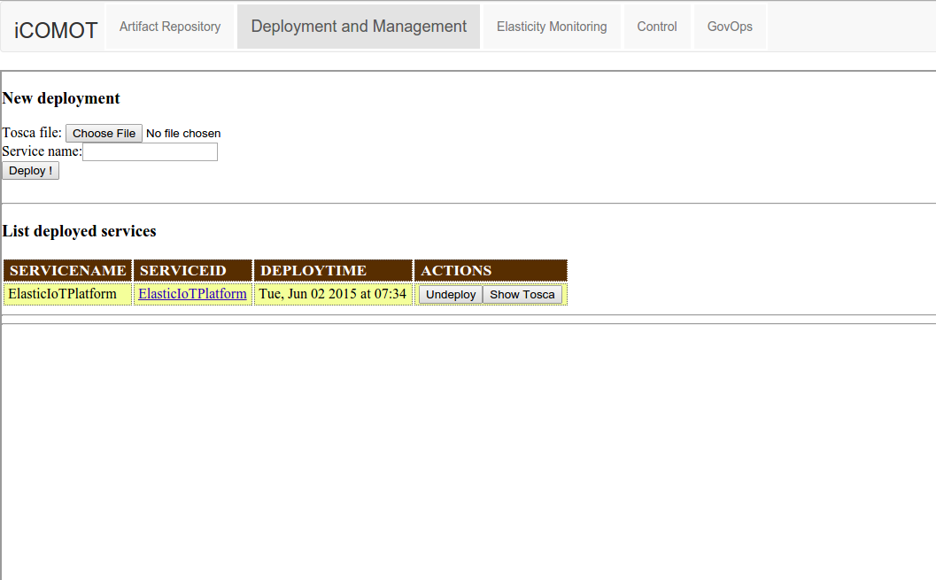 Select service in Deployment and Management Tab
